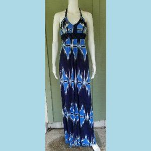 BANANA REPUBLIC Blue Print Jersey Maxi Dress XS